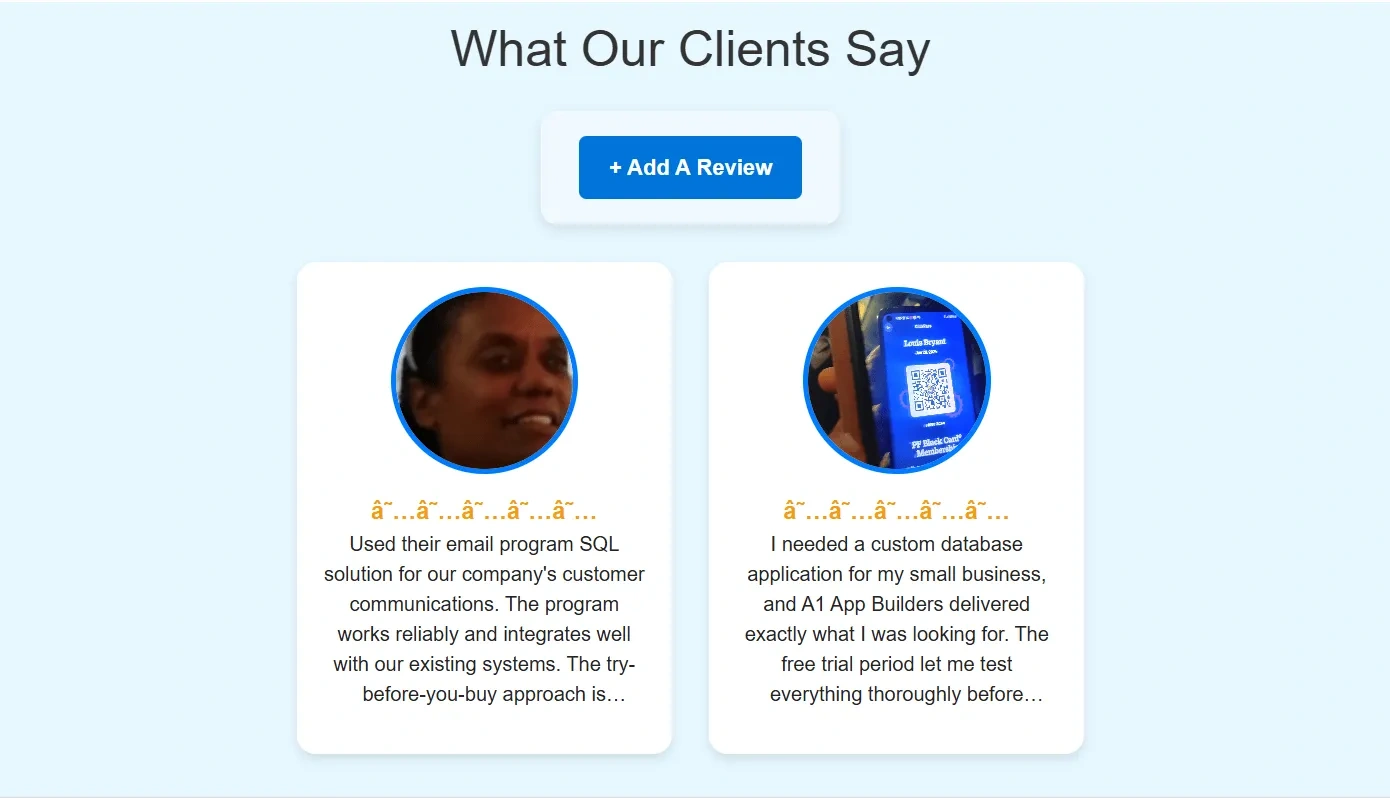 PHP Customer Reviews System