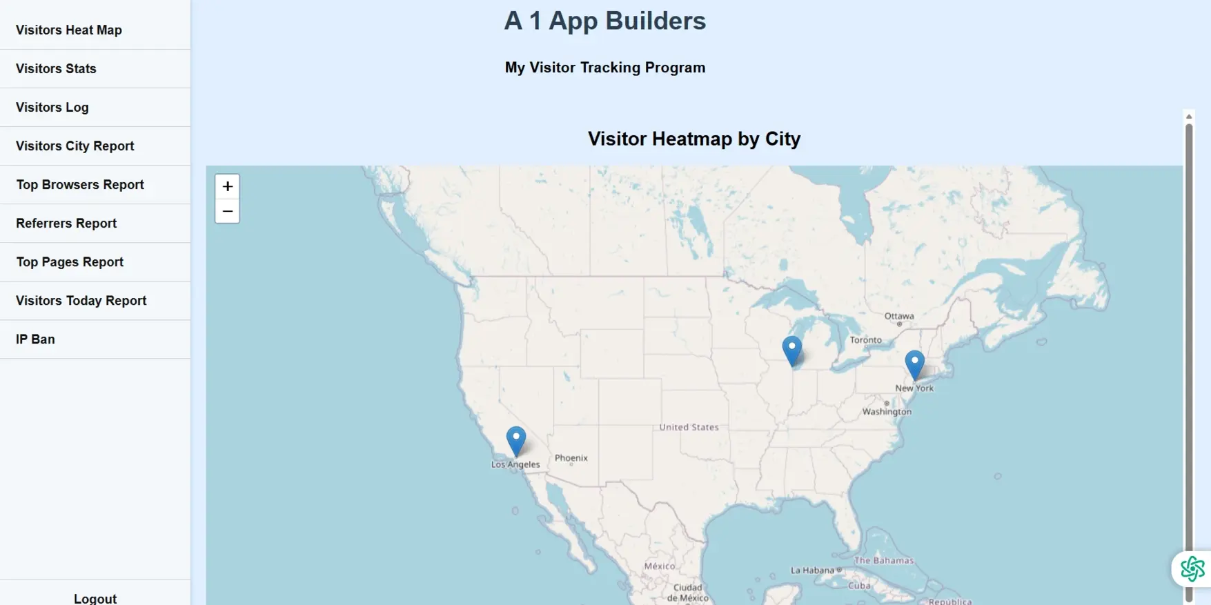 My Visitors Tracker PHP Program