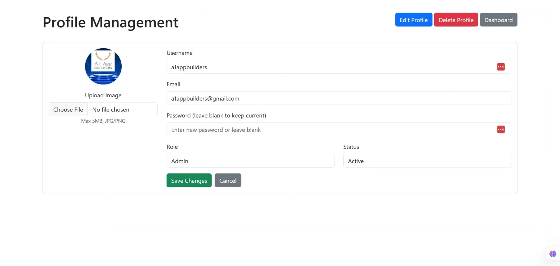 Simple PHP Admin Dashboard